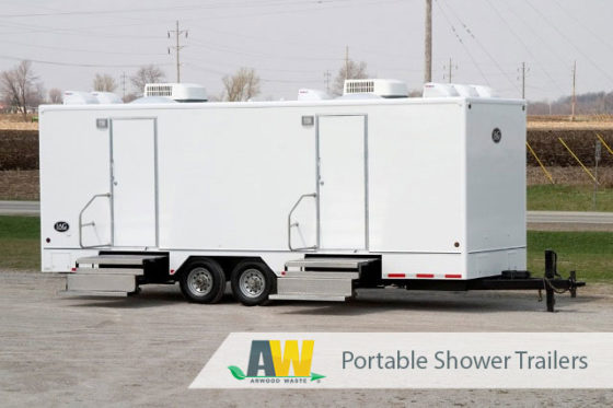 Portable Shower Trailer Product Guide | Portable Shower Trailer Rentals from Arwood Waste